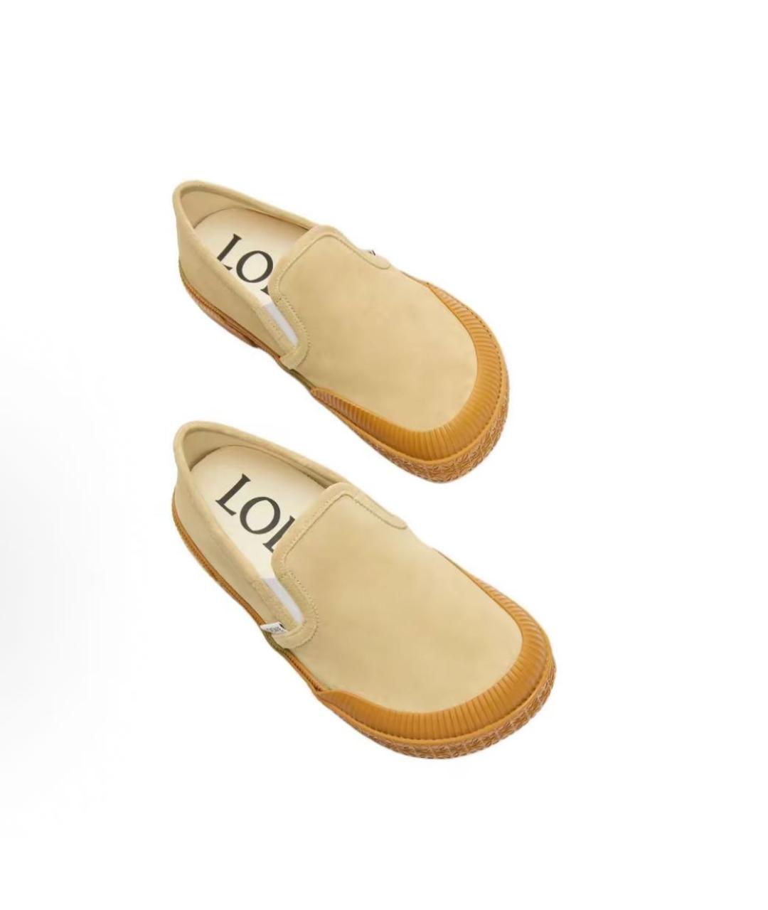 LOEWE Бежевые замшевые слипоны, фото 2