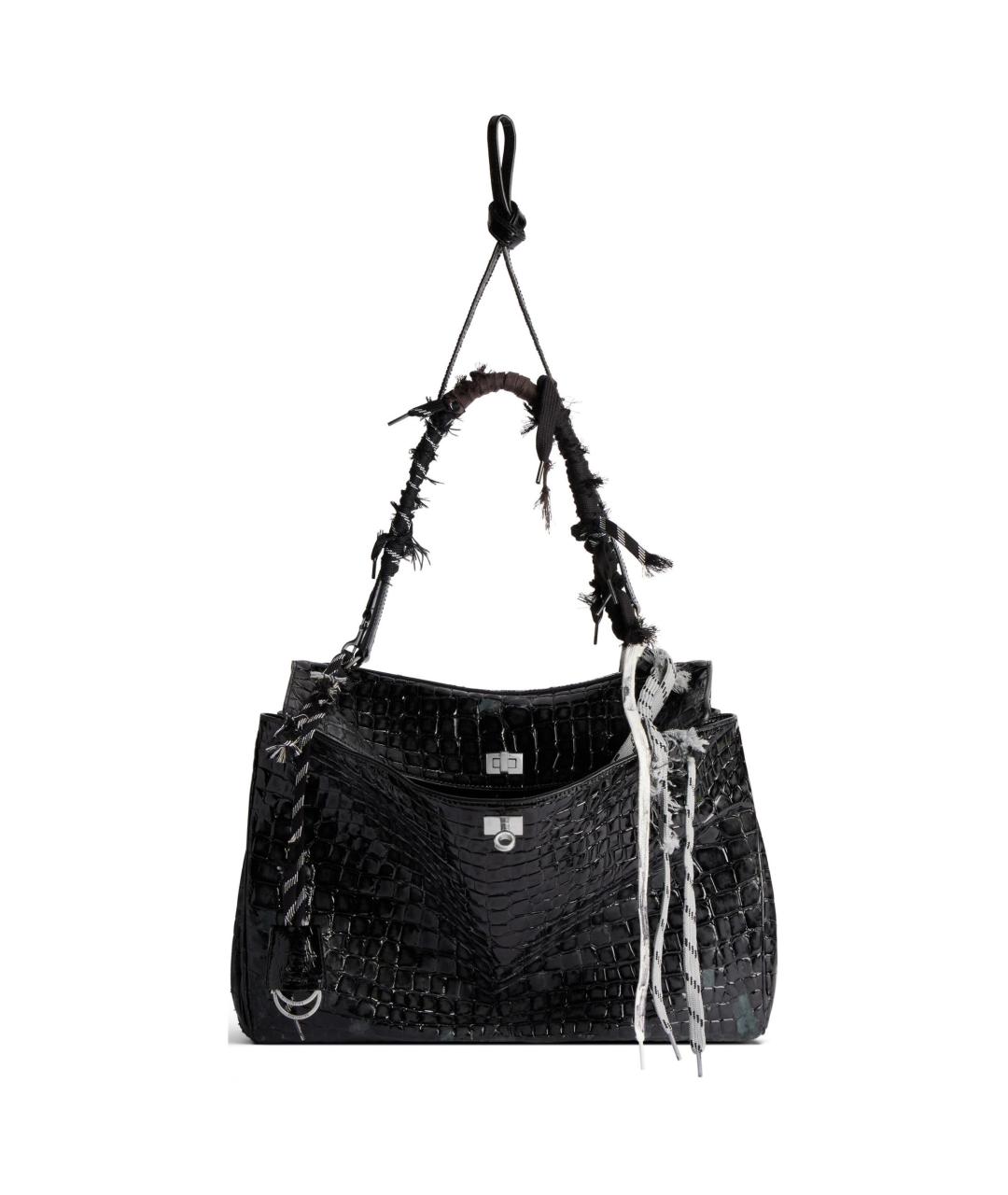 BALENCIAGA Черная кожаная сумка через плечо, фото 2