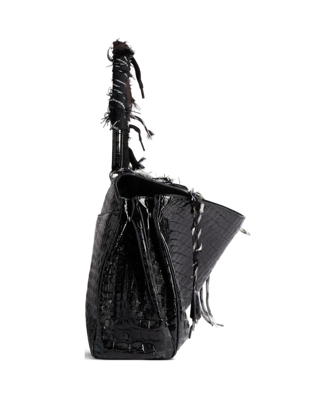 BALENCIAGA Черная кожаная сумка через плечо, фото 4