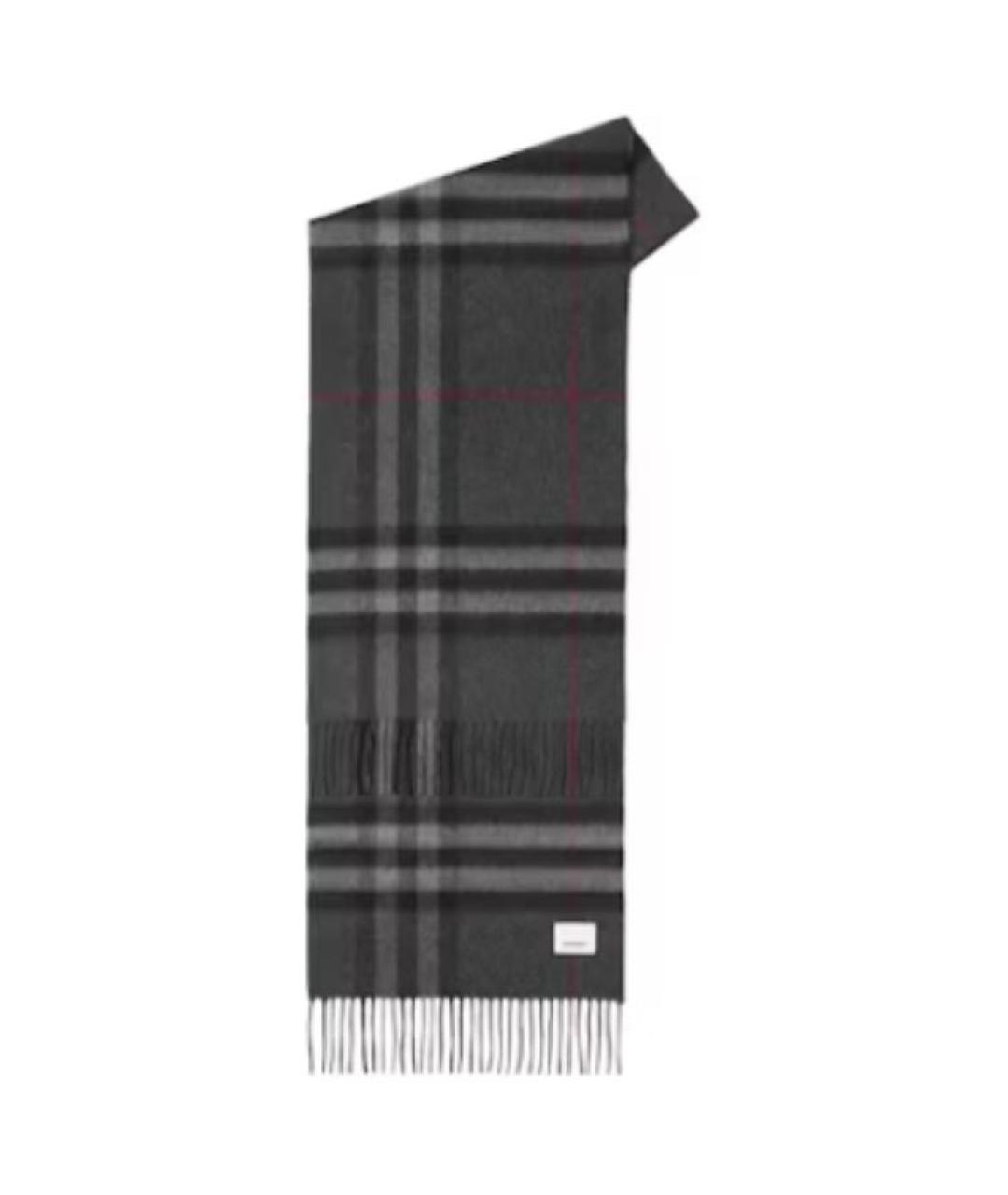 BURBERRY Серый кашемировый шарф, фото 2
