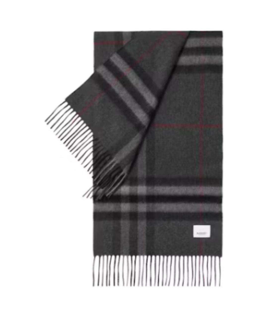 BURBERRY Серый кашемировый шарф, фото 3