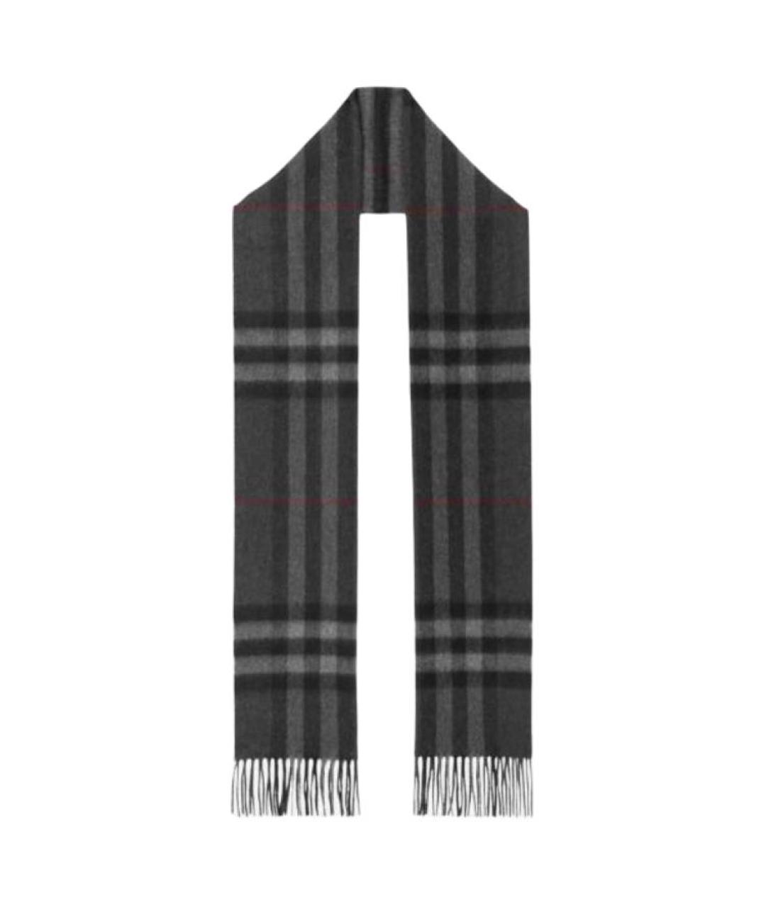 BURBERRY Серый кашемировый шарф, фото 1
