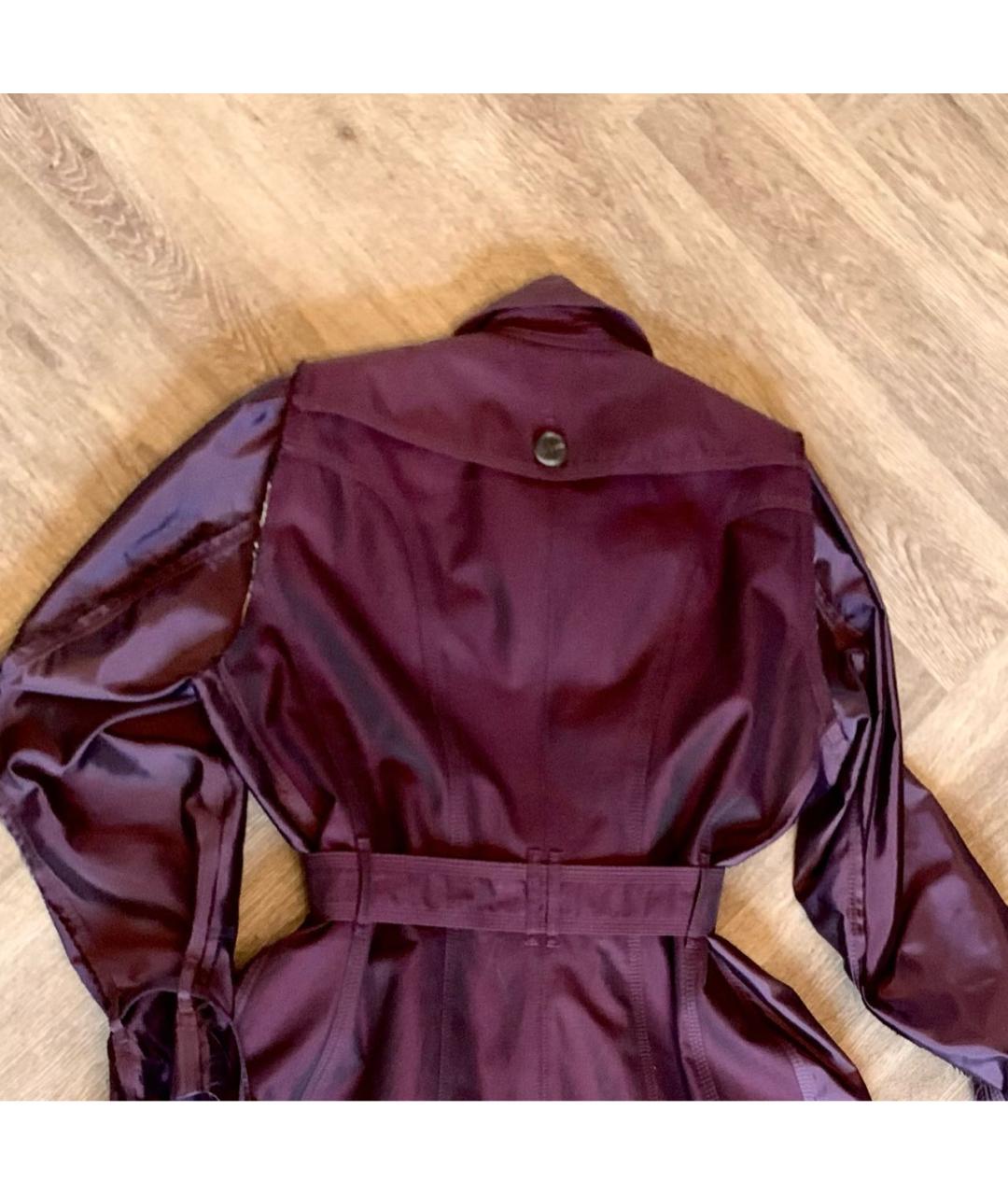BURBERRY Фиолетовый шелковый тренч/плащ, фото 3