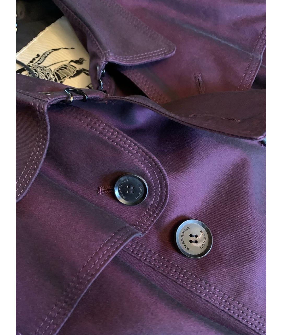 BURBERRY Фиолетовый шелковый тренч/плащ, фото 4