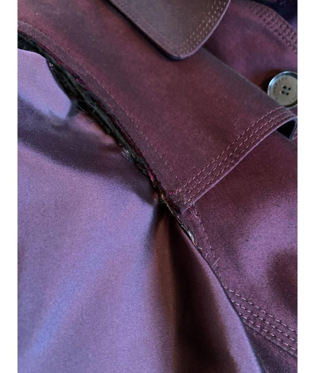 BURBERRY Фиолетовый шелковый тренч/плащ, фото 7