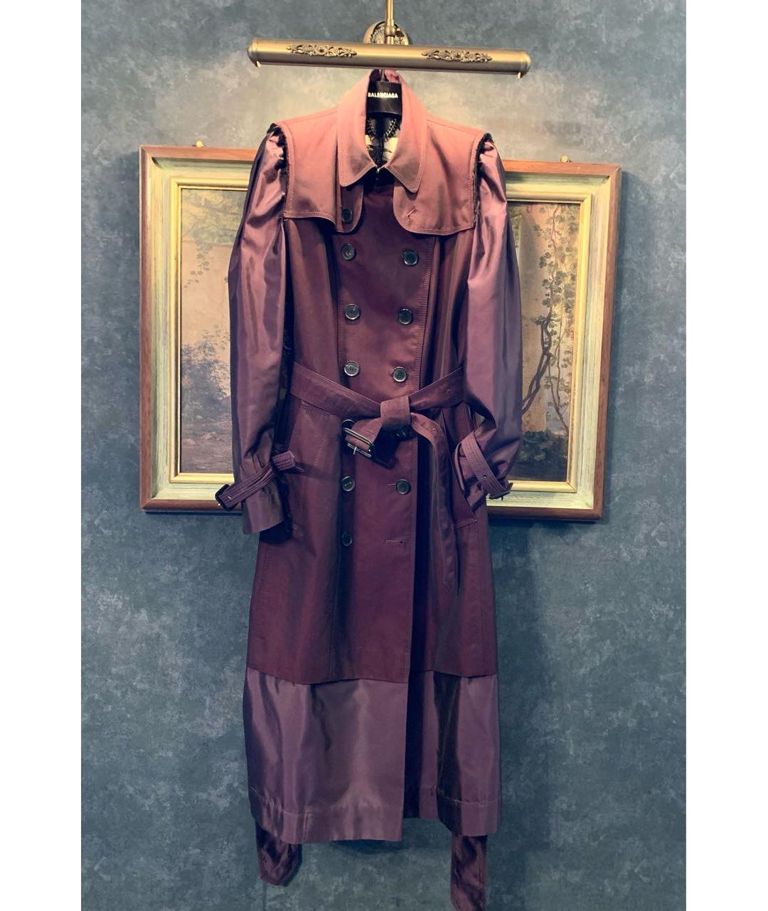 BURBERRY Фиолетовый шелковый тренч/плащ, фото 9