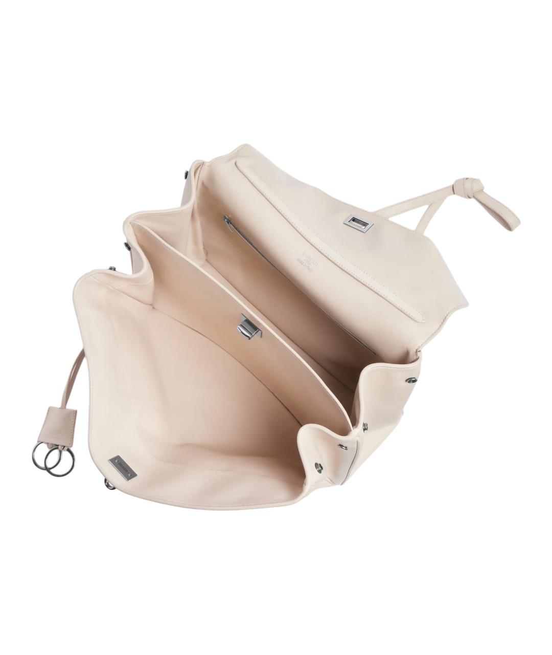 BALENCIAGA Белая кожаная сумка через плечо, фото 5