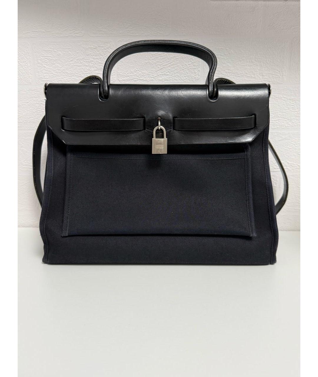 HERMES Черная тканевая сумка через плечо, фото 2