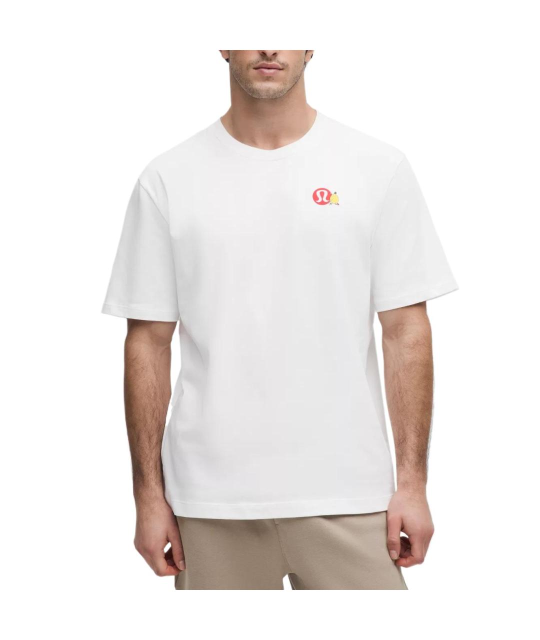 Lululemon Белая хлопковая футболка, фото 3