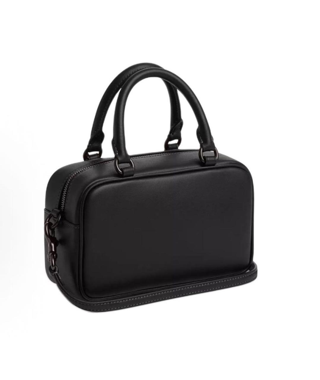 COACH Черная кожаная сумка с короткими ручками, фото 2