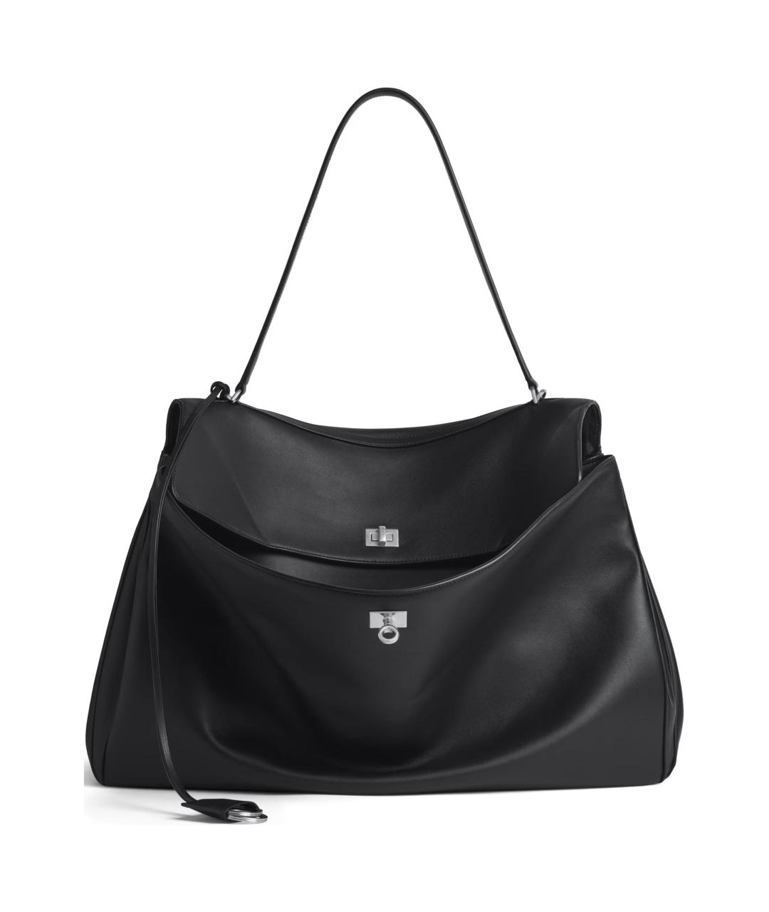 BALENCIAGA Черная кожаная сумка на плечо, фото 1