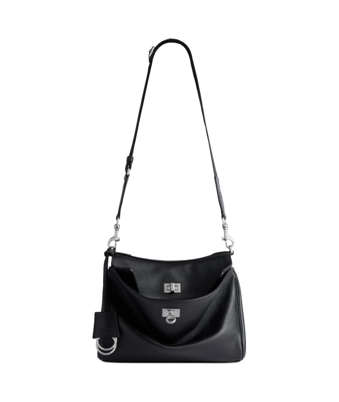 BALENCIAGA Черная кожаная сумка на плечо, фото 2