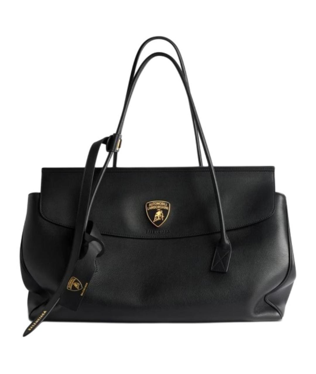 BALENCIAGA Черная кожаная сумка через плечо, фото 1