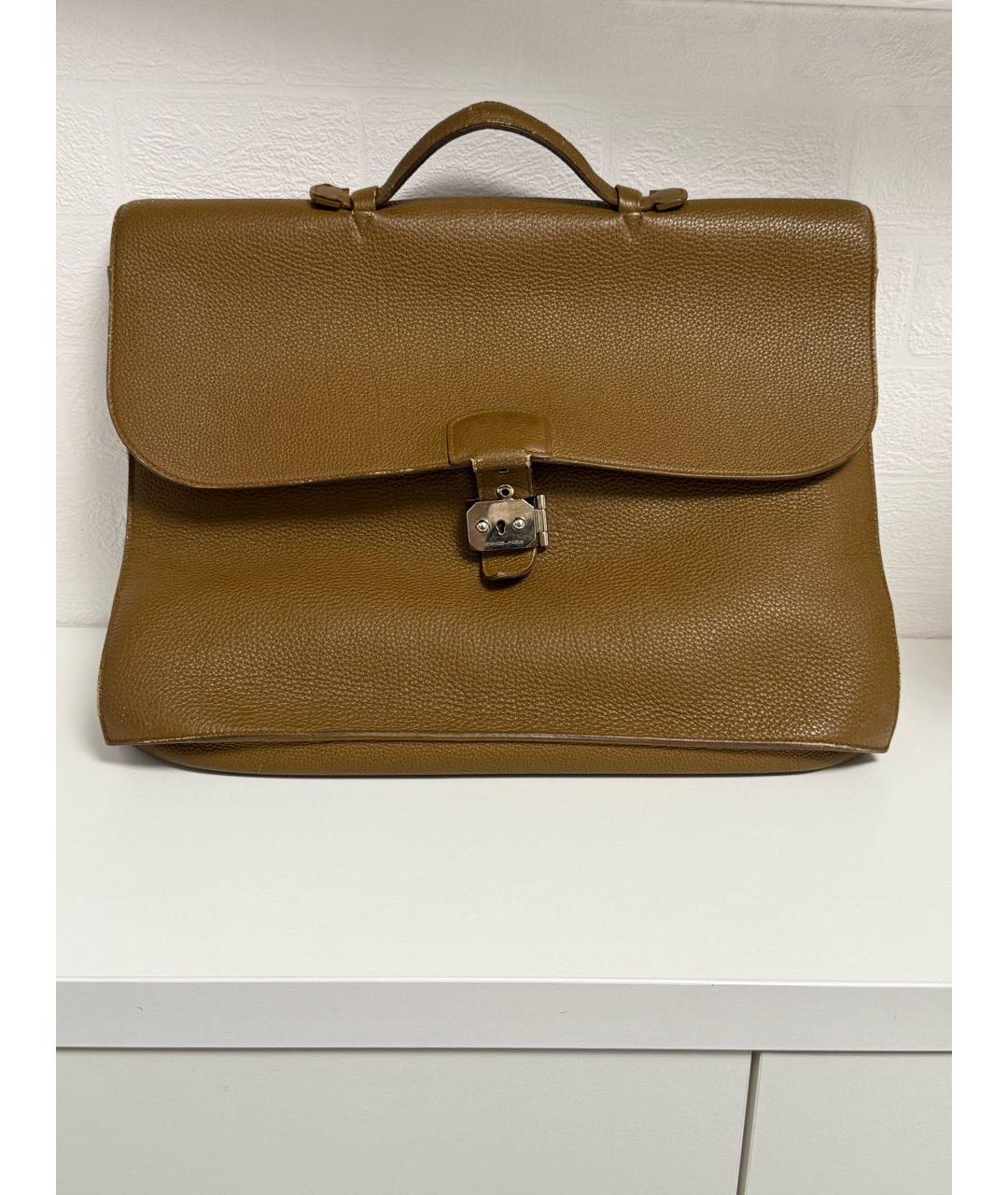 HERMES Коричневый кожаный портфель, фото 5
