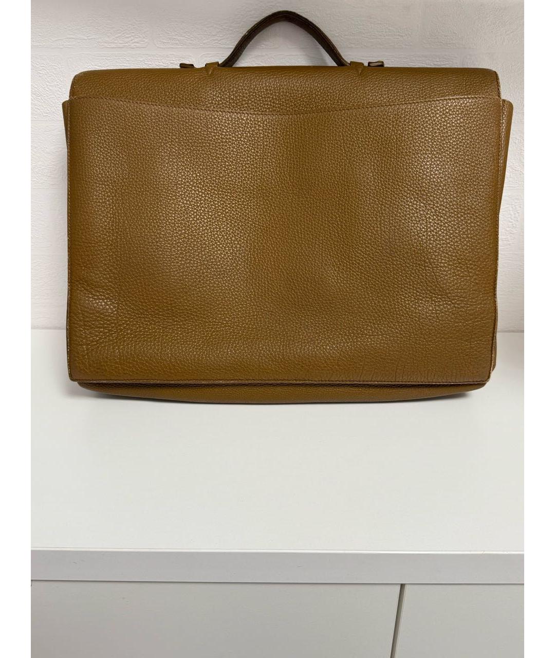 HERMES Коричневый кожаный портфель, фото 2