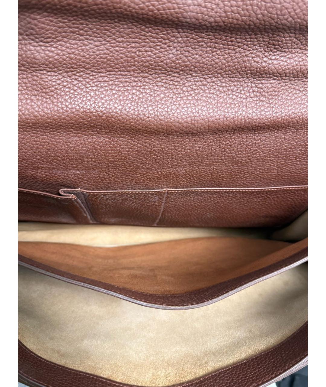 HERMES Коричневый кожаный портфель, фото 3