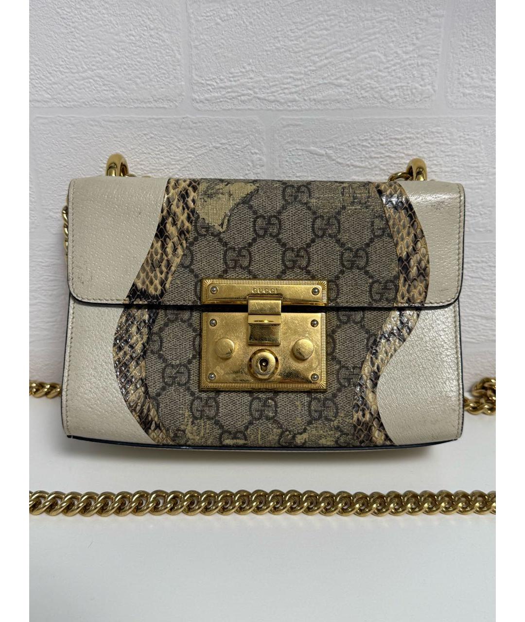 GUCCI Бежевая кожаная сумка через плечо, фото 2