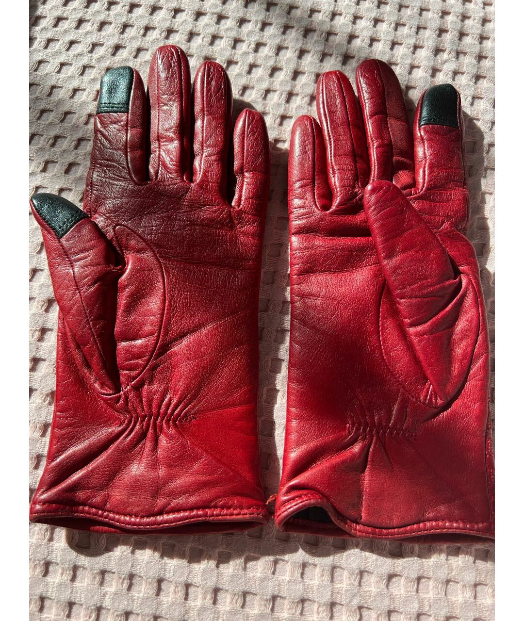 PORSCHE DESIGN Красные кожаные перчатки, фото 2
