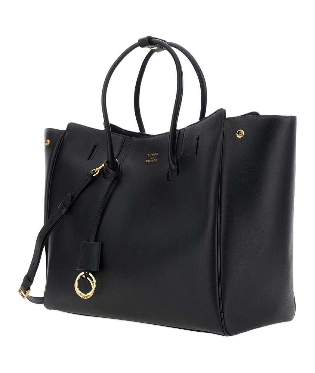 BALENCIAGA Черная кожаная сумка через плечо, фото 2