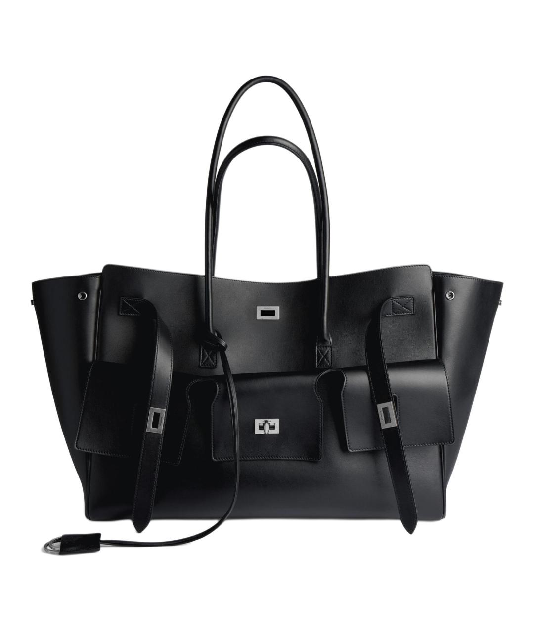 BALENCIAGA Черная кожаная сумка через плечо, фото 1