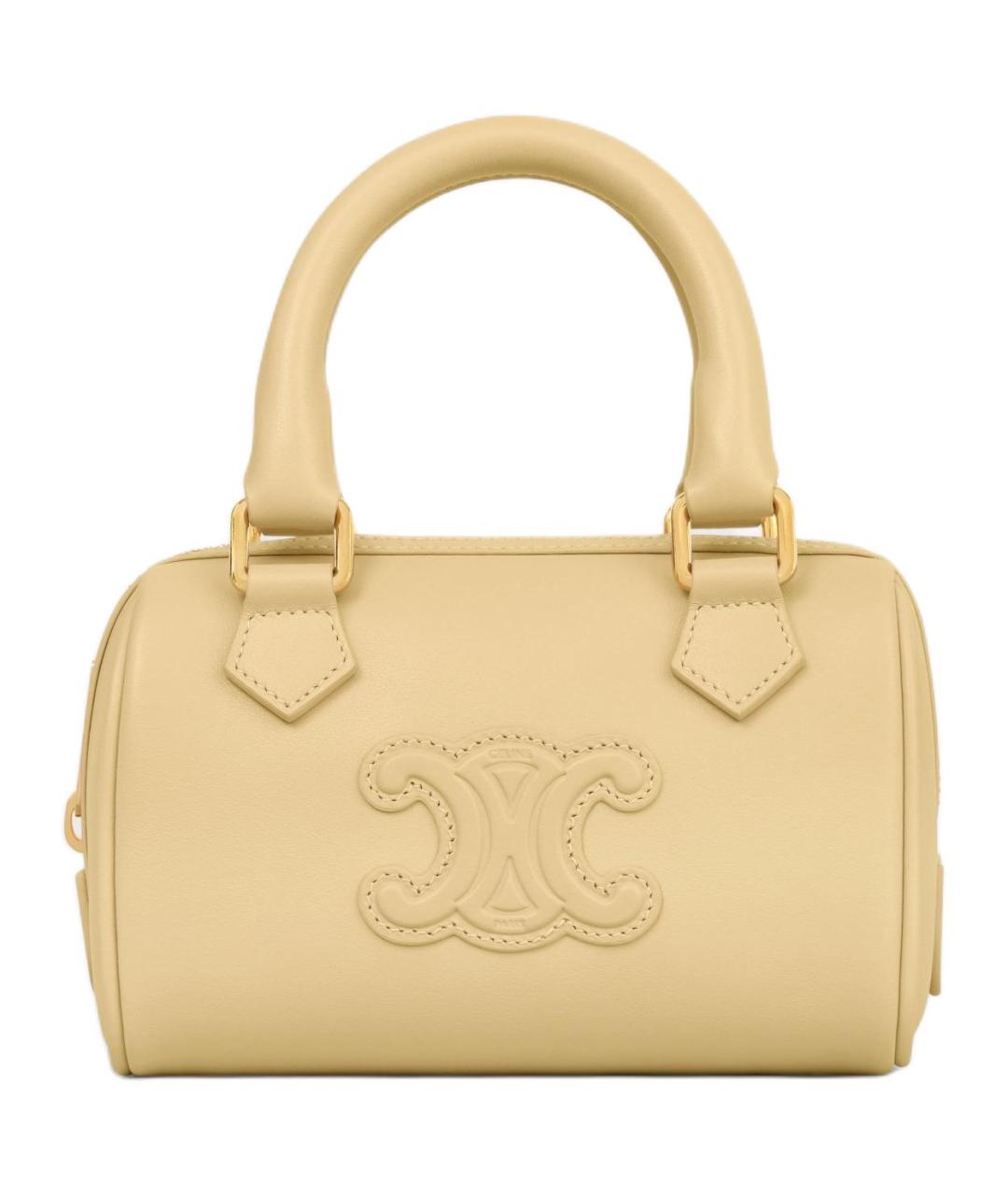 CELINE Желтая кожаная сумка через плечо, фото 1