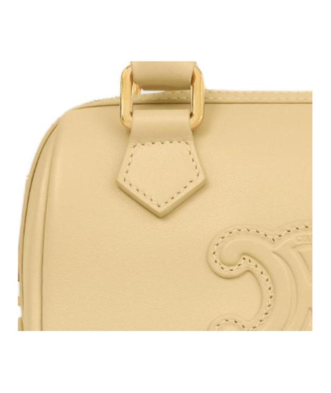 CELINE Желтая кожаная сумка через плечо, фото 5