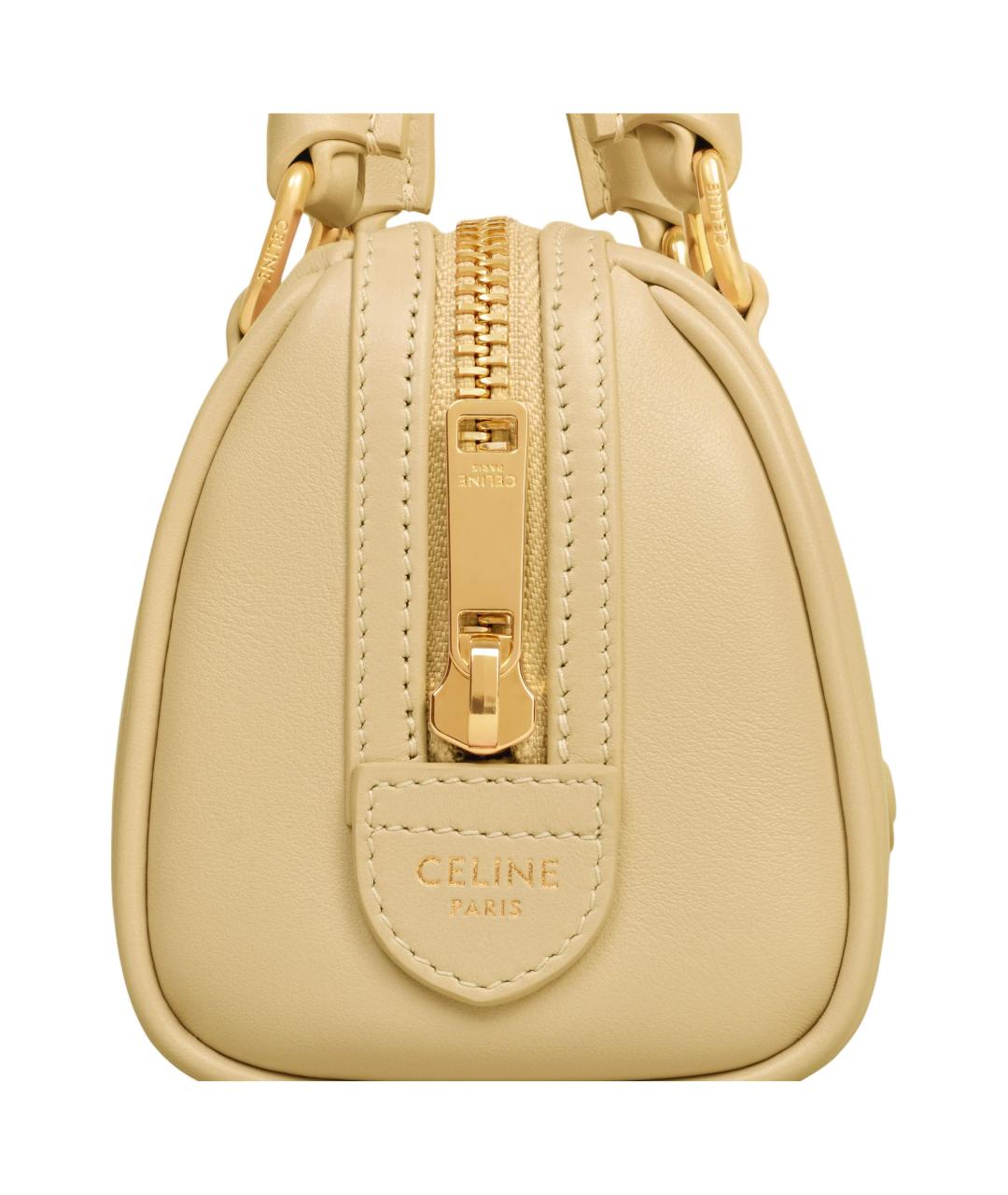 CELINE Желтая кожаная сумка через плечо, фото 3