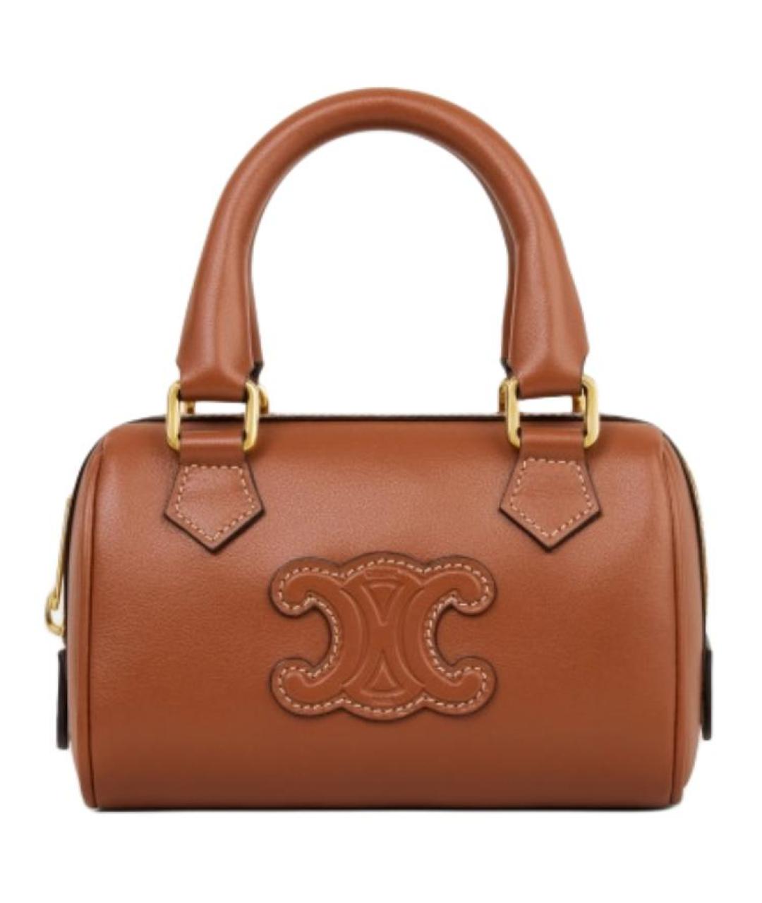 CELINE Коричневая кожаная сумка через плечо, фото 1