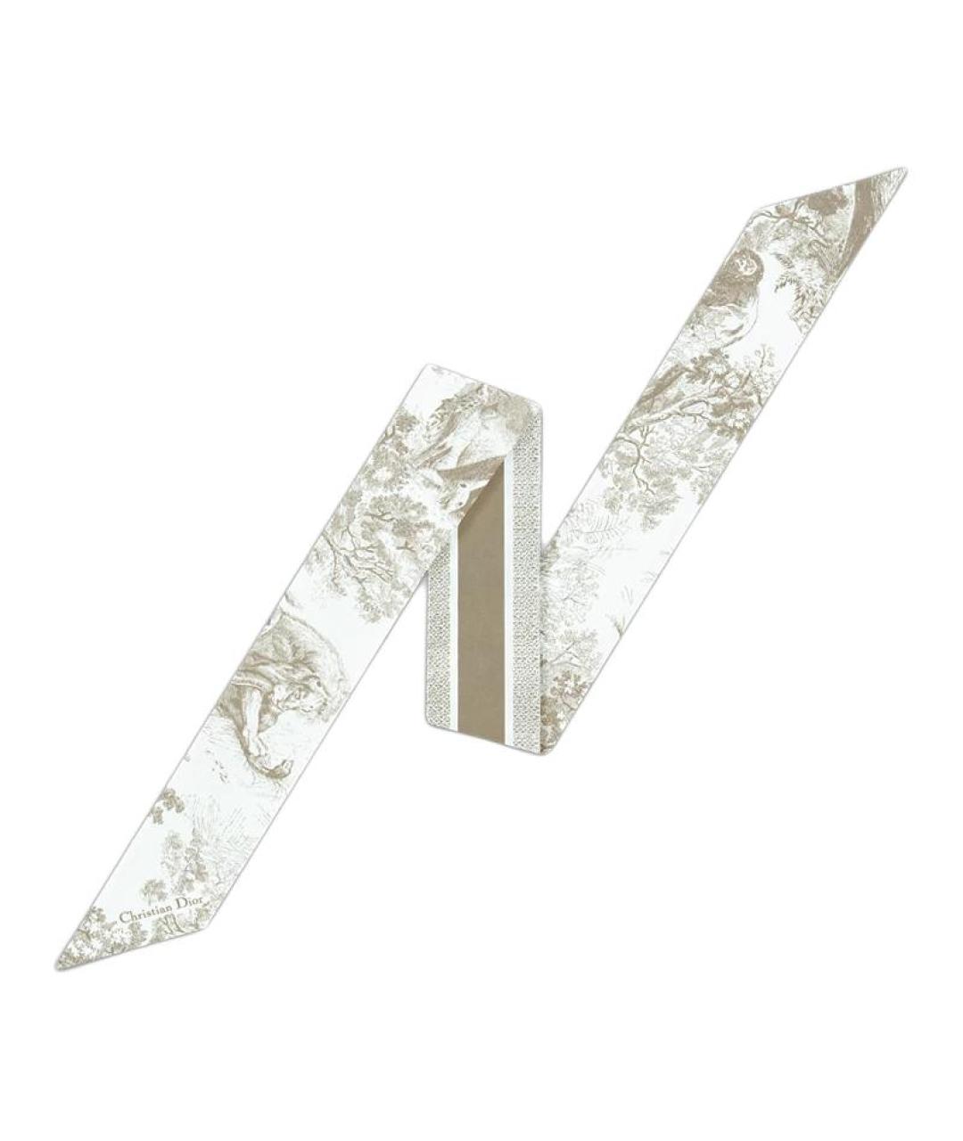 CHRISTIAN DIOR Зеленый шелковый шарф, фото 2