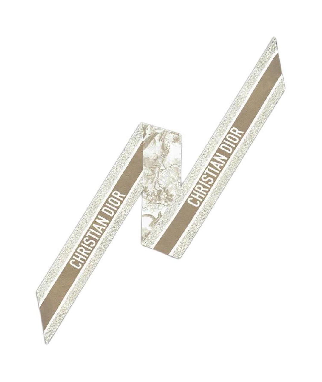 CHRISTIAN DIOR Зеленый шелковый шарф, фото 1