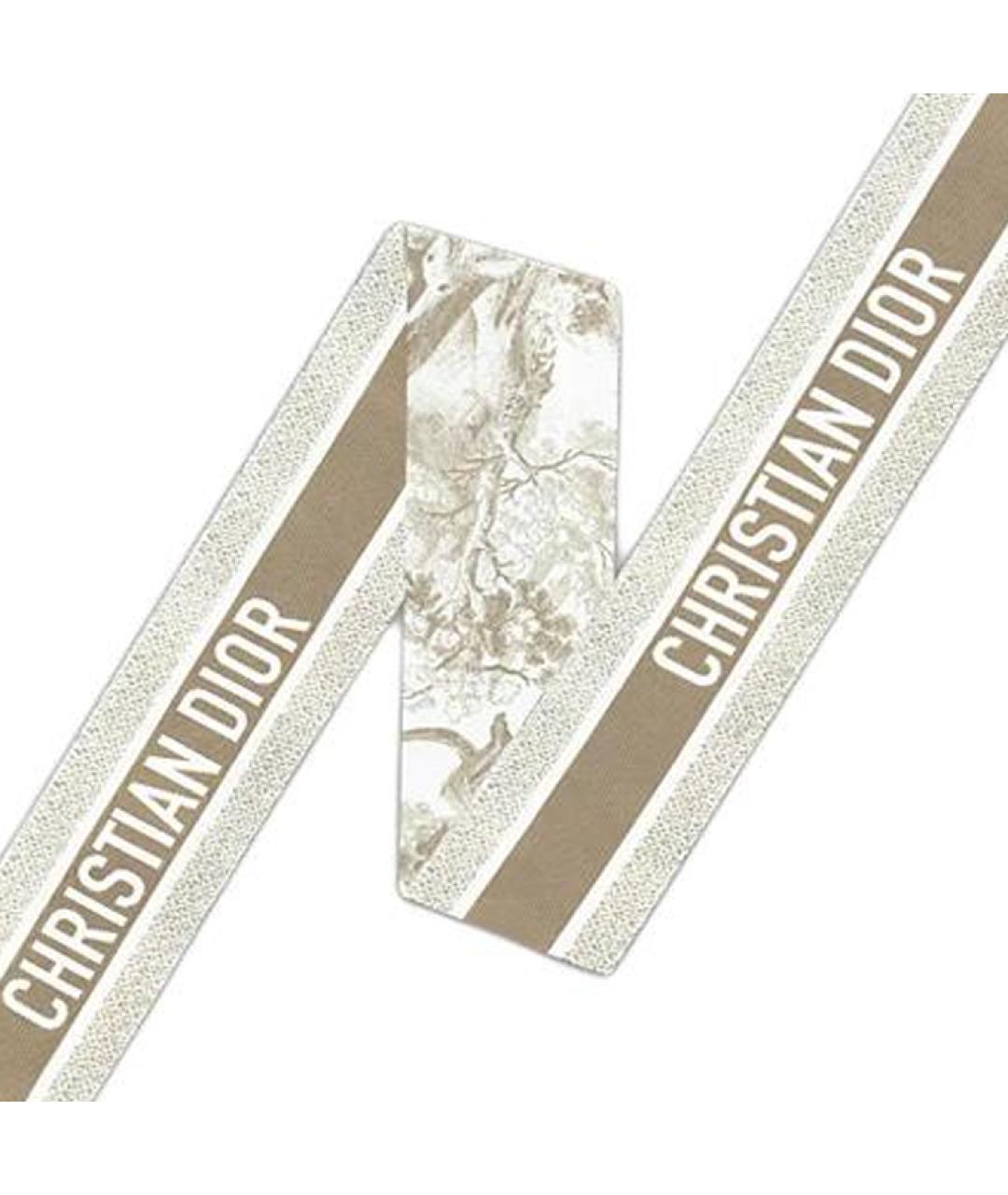 CHRISTIAN DIOR Зеленый шелковый шарф, фото 3