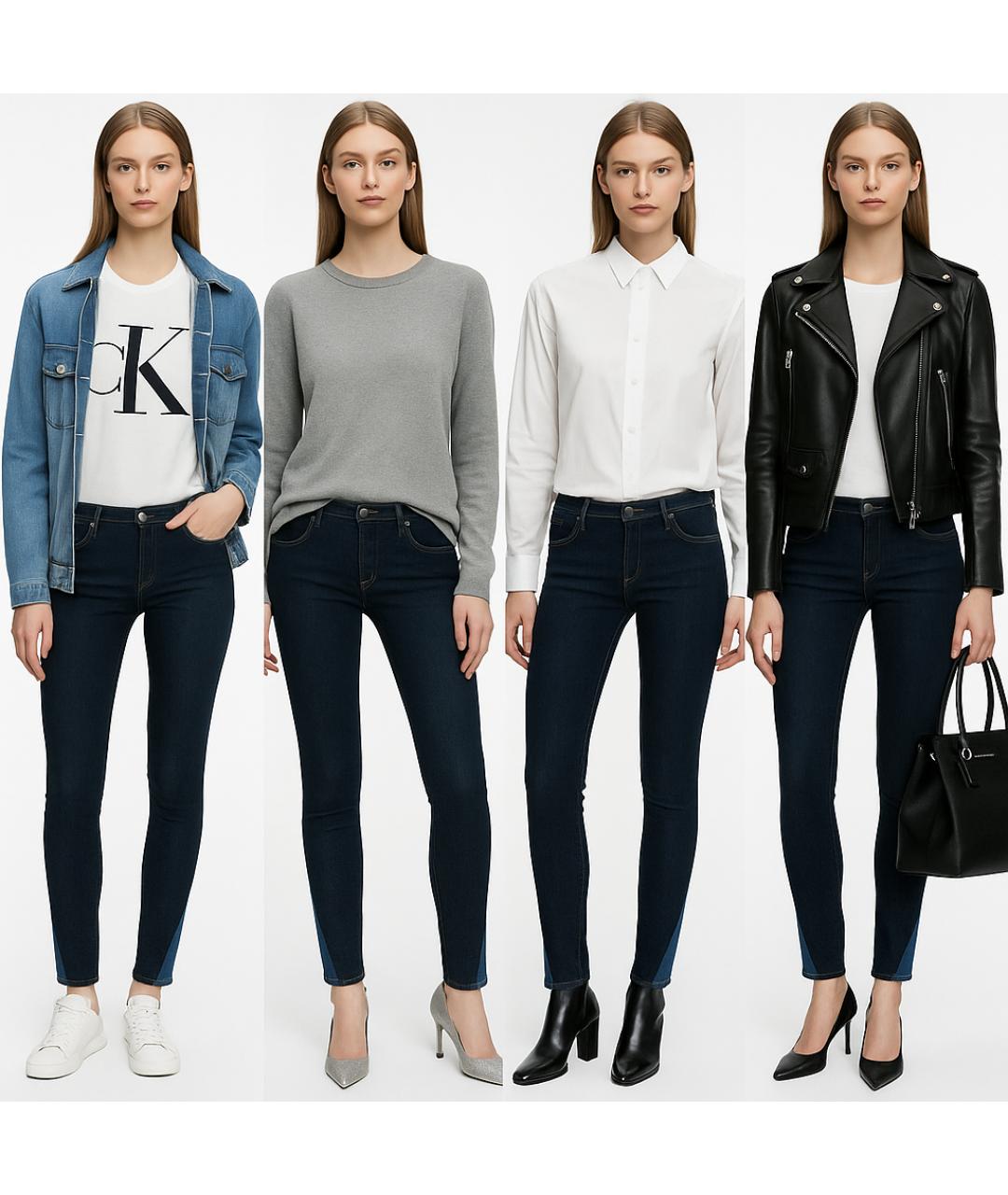 CALVIN KLEIN Синие хлопковые джинсы слим, фото 9