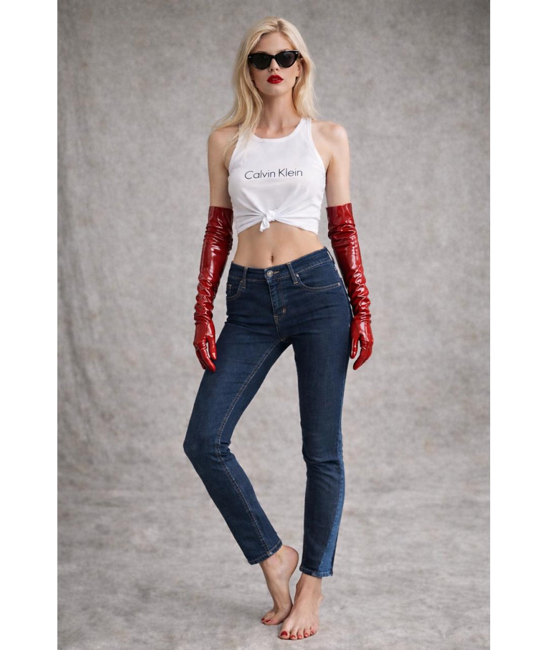 CALVIN KLEIN Синие хлопковые джинсы слим, фото 9