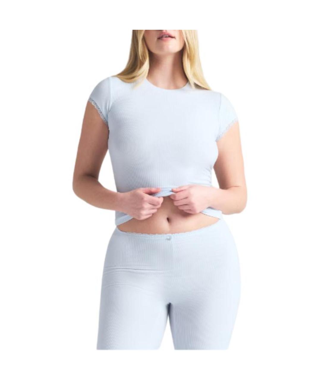 SKIMS Голубая футболка, фото 4