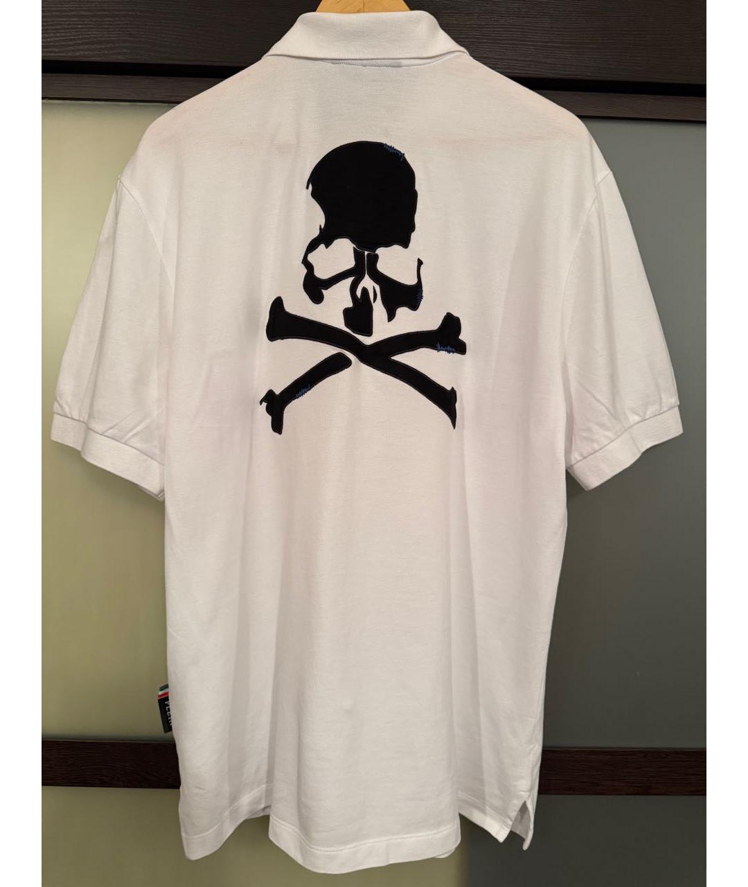 PHILIPP PLEIN Белое хлопковое поло с коротким рукавом, фото 2