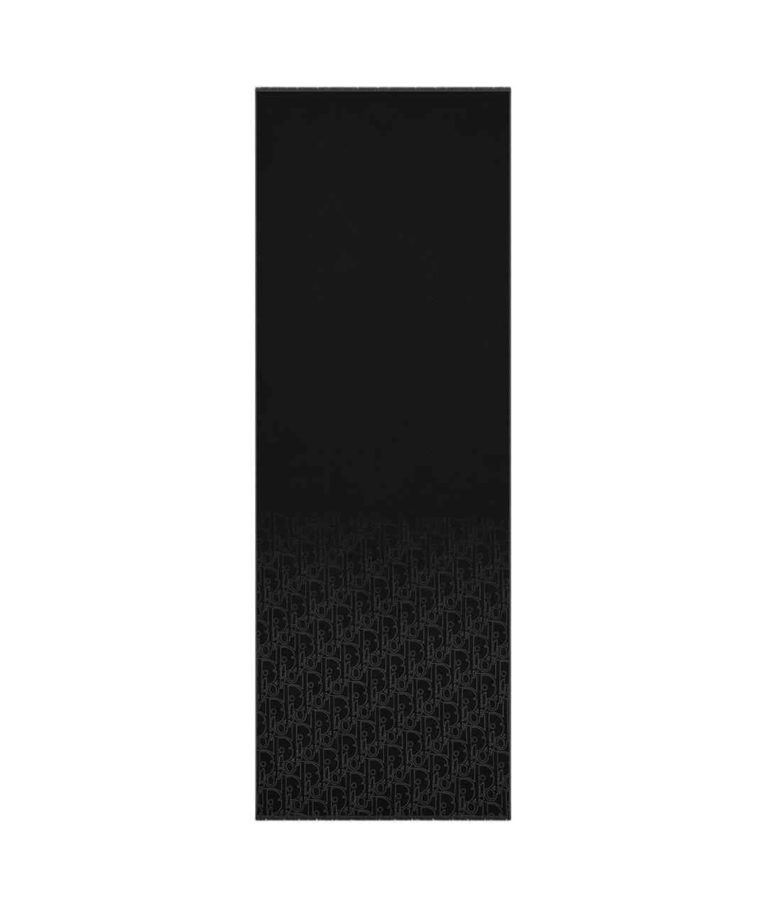 CHRISTIAN DIOR Черный шерстяной шарф, фото 2