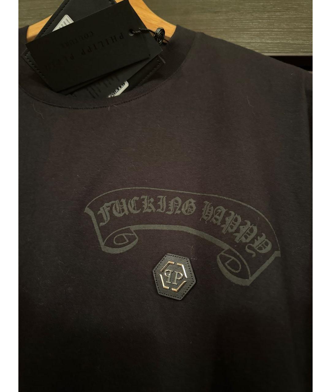 PHILIPP PLEIN Черная хлопковая футболка, фото 4