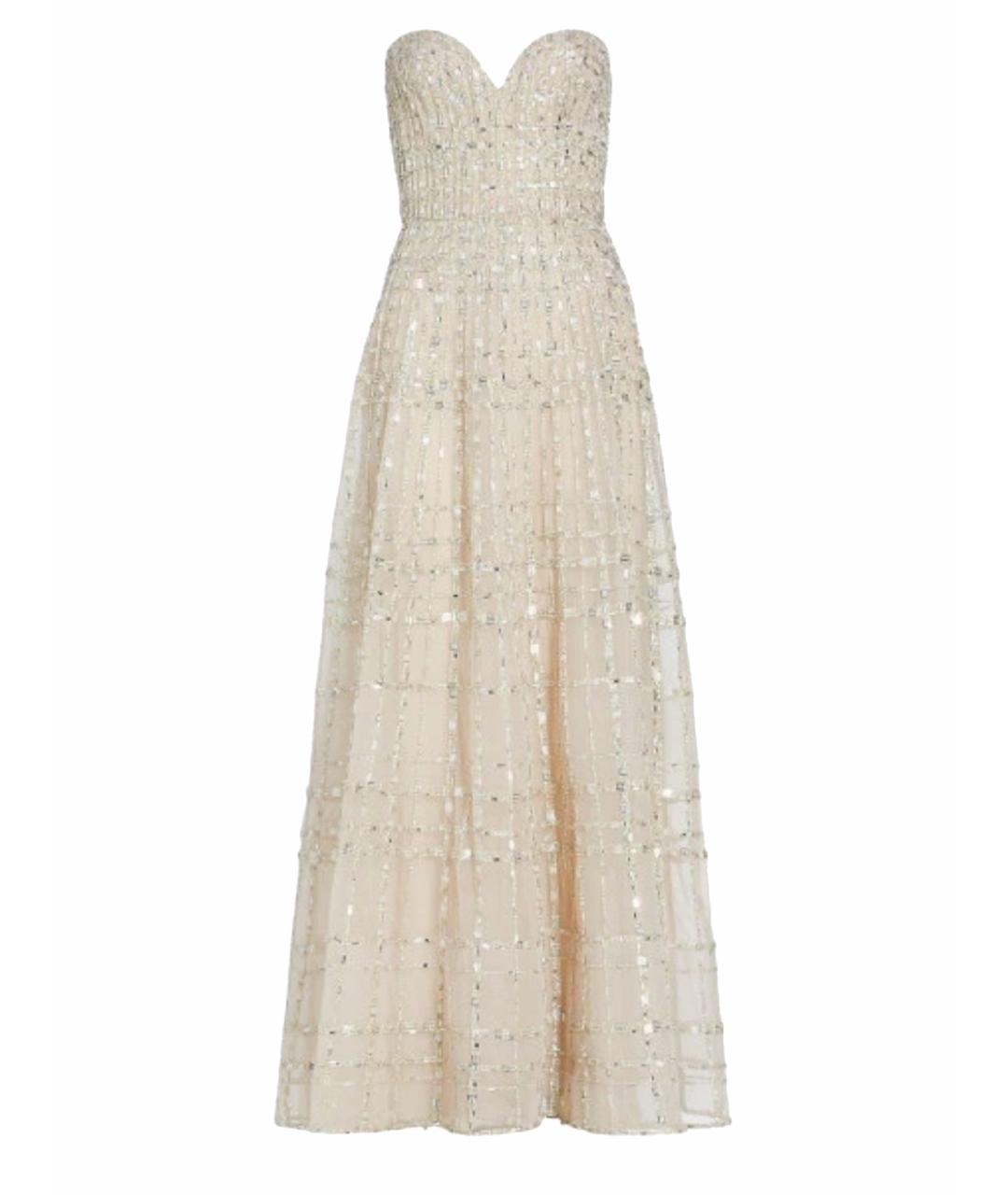 ELIE SAAB Бежевое шелковое вечернее платье, фото 1