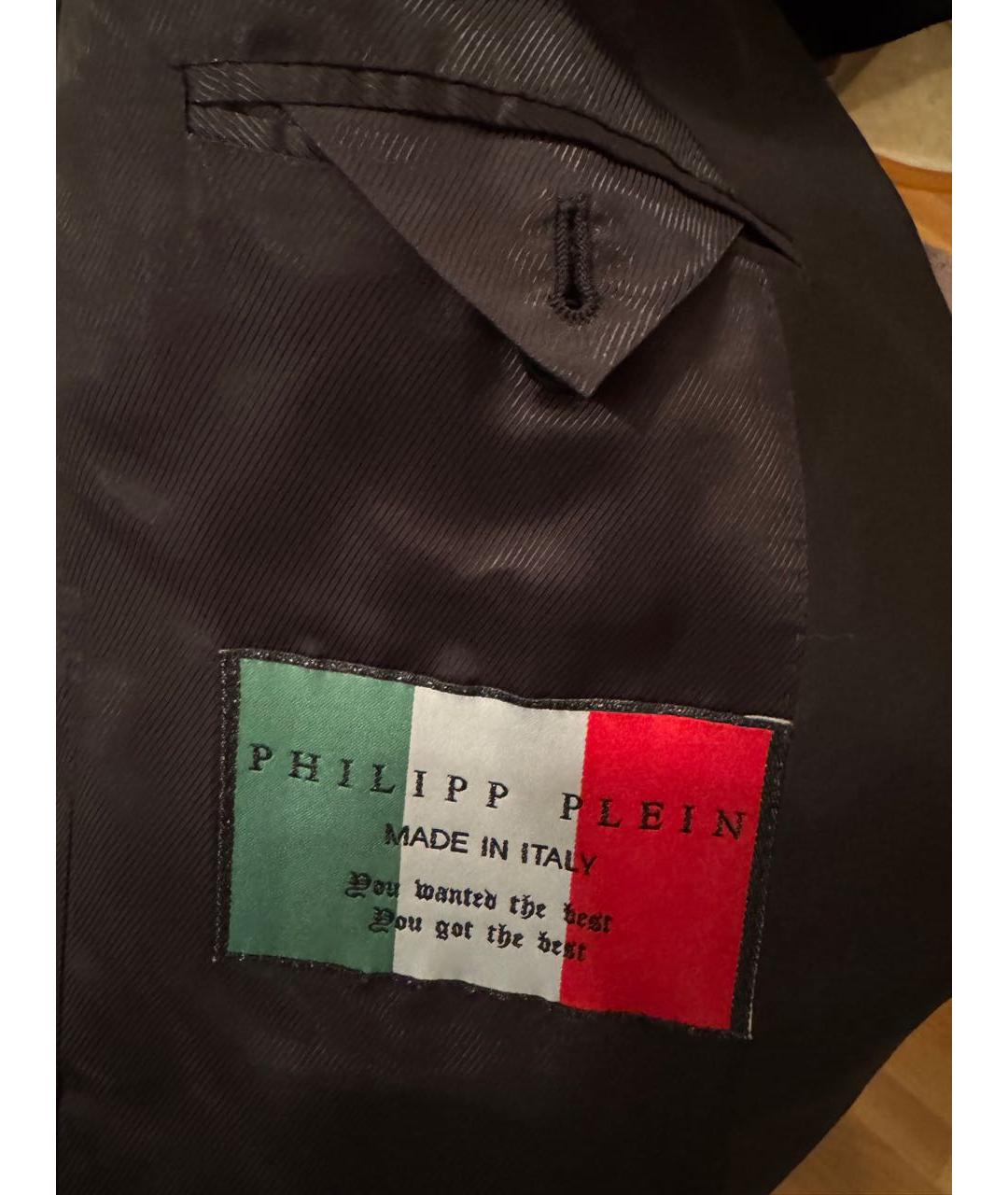 PHILIPP PLEIN Черный вискозный пиджак, фото 5