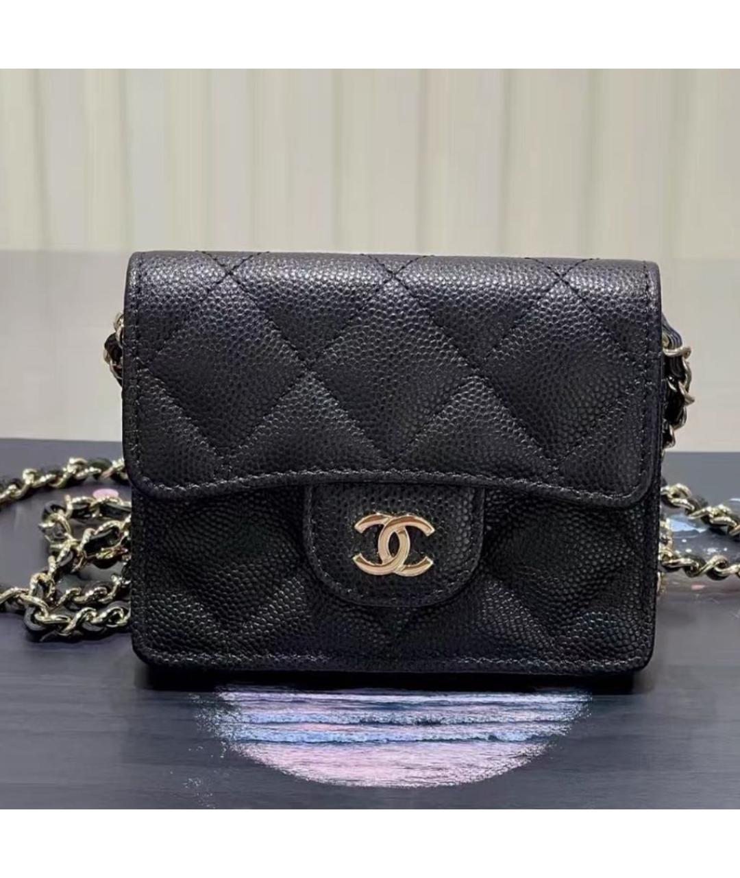 CHANEL Черная кожаная сумка через плечо, фото 3