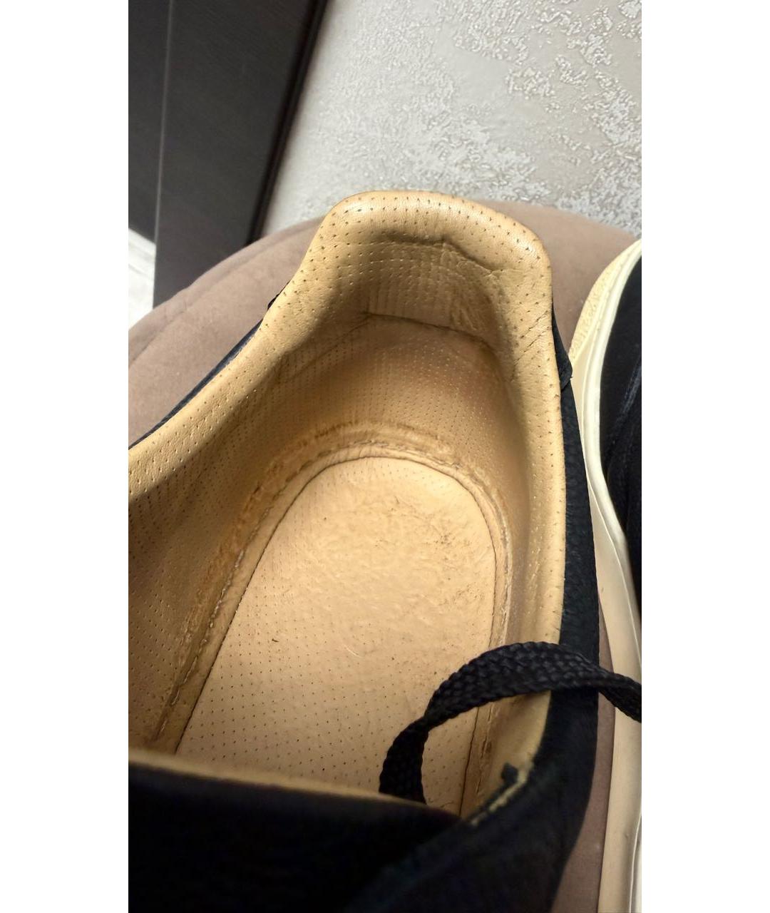 BRUNELLO CUCINELLI Черные кожаные низкие кроссовки / кеды, фото 8