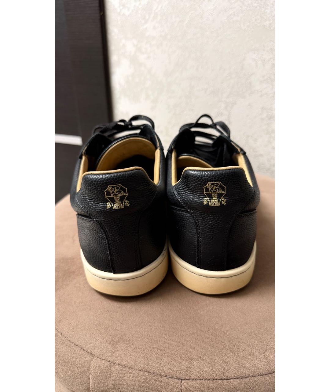 BRUNELLO CUCINELLI Черные кожаные низкие кроссовки / кеды, фото 4