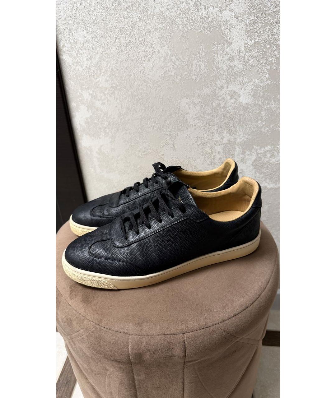 BRUNELLO CUCINELLI Черные кожаные низкие кроссовки / кеды, фото 5