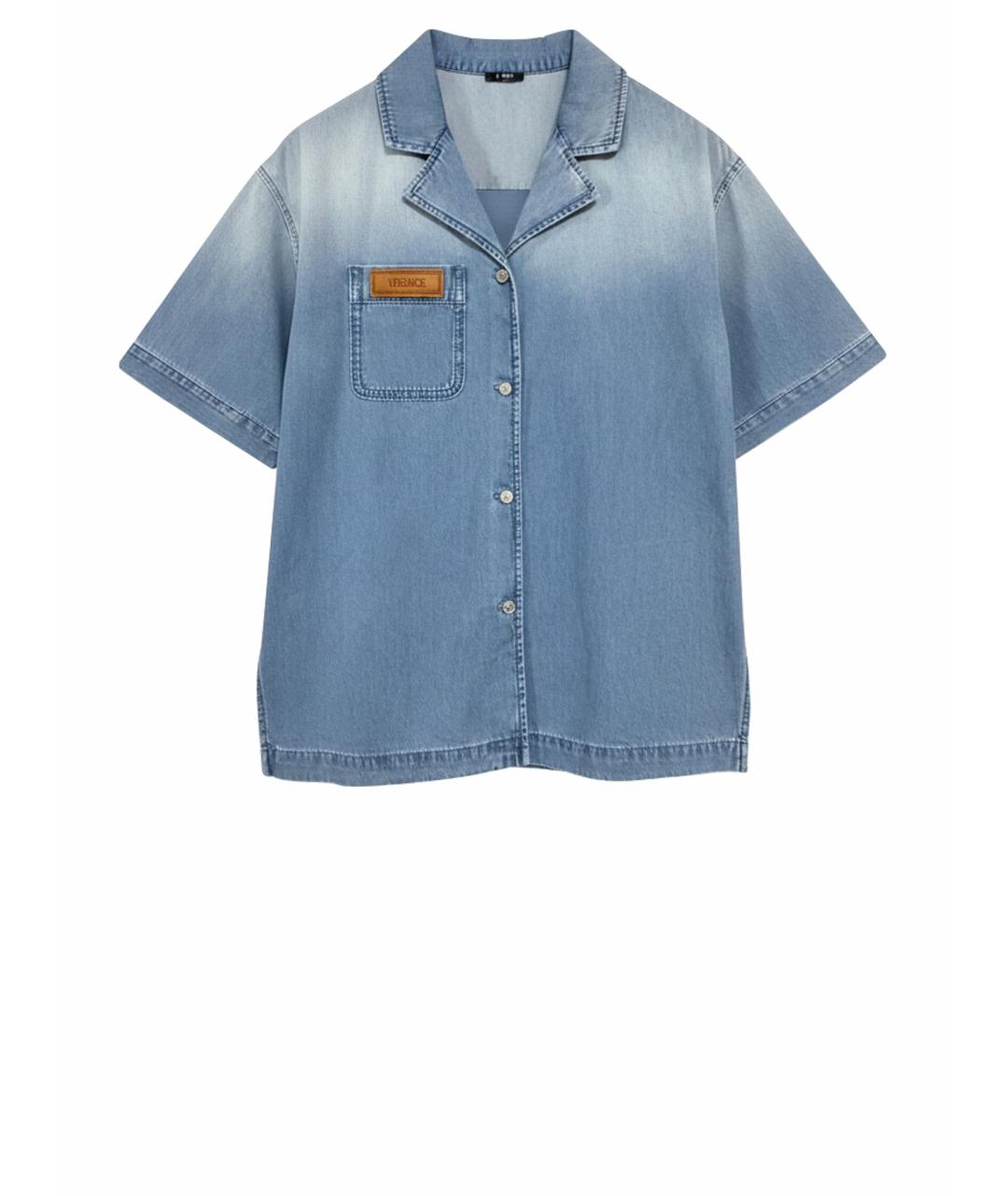 VERSACE Голубой хлопковый костюм с брюками, фото 1