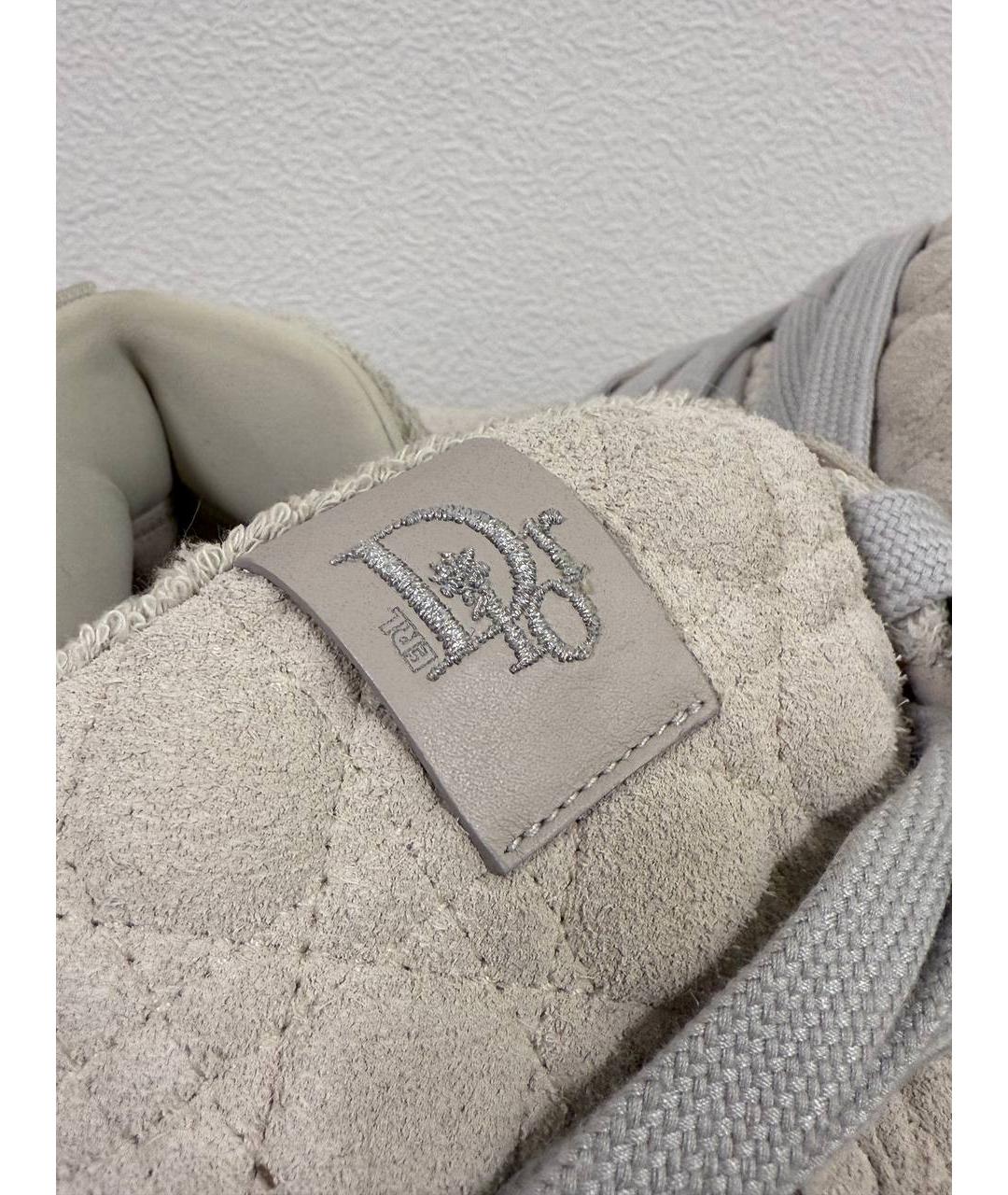 CHRISTIAN DIOR Бежевые замшевые низкие кроссовки / кеды, фото 6