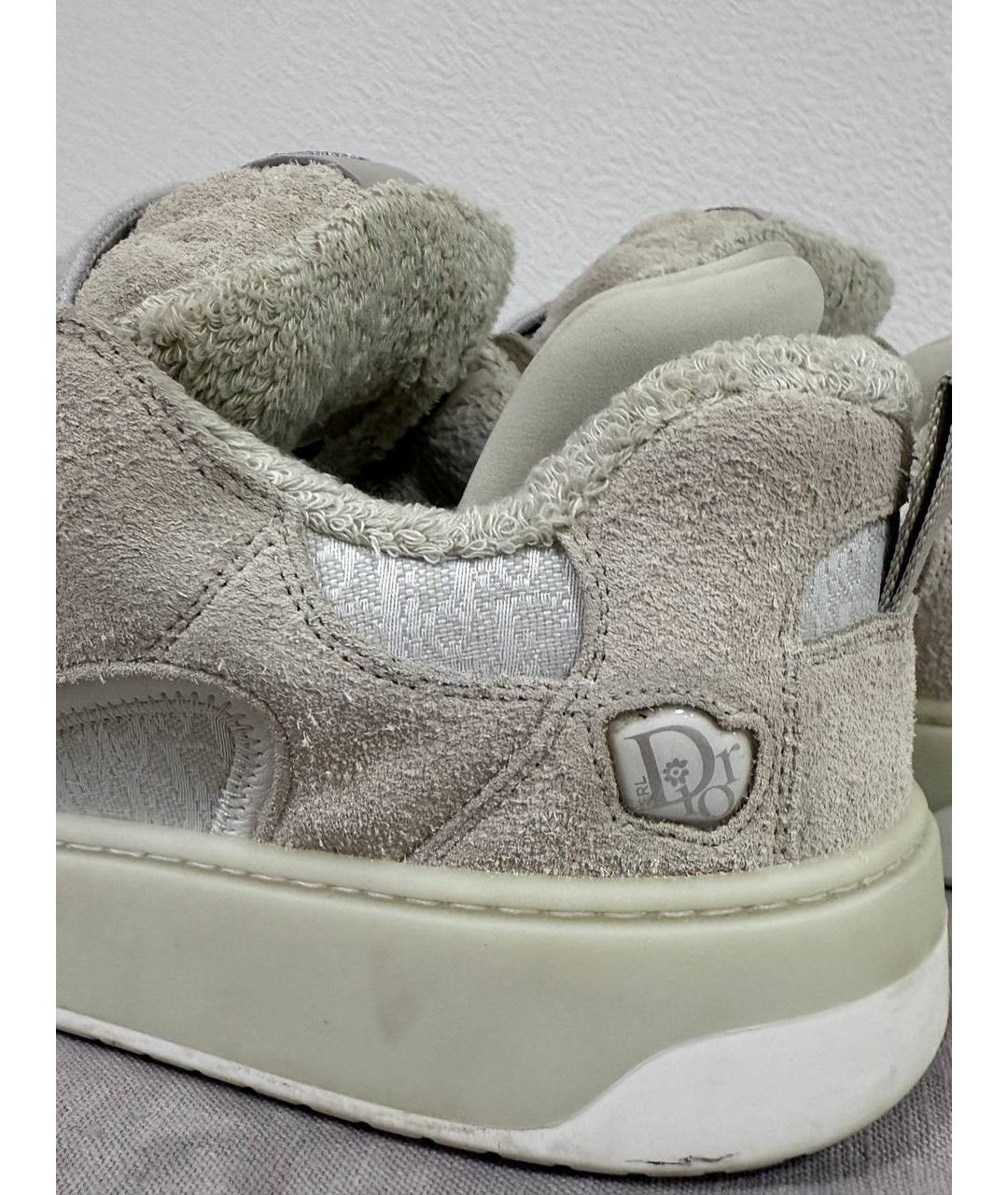 CHRISTIAN DIOR Бежевые замшевые низкие кроссовки / кеды, фото 5