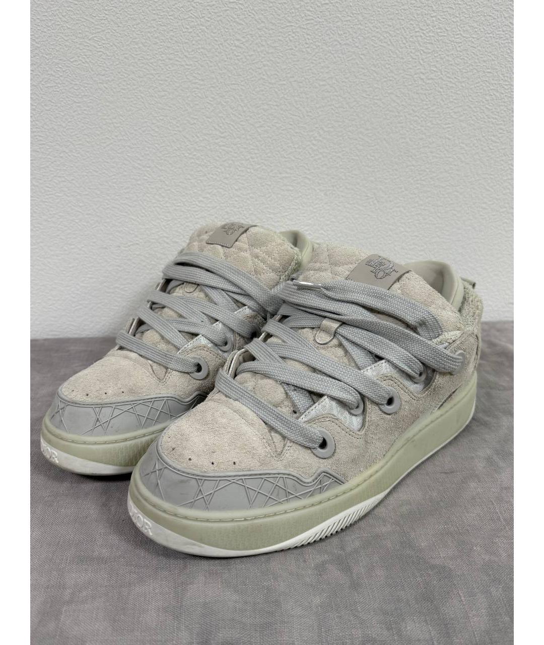 CHRISTIAN DIOR Бежевые замшевые низкие кроссовки / кеды, фото 2