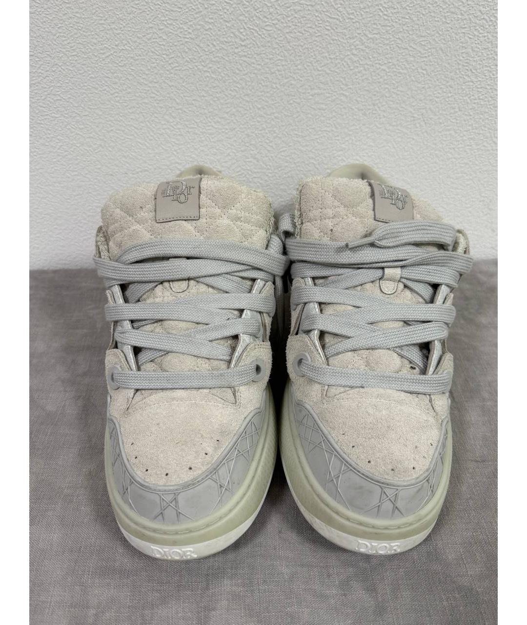 CHRISTIAN DIOR Бежевые замшевые низкие кроссовки / кеды, фото 3