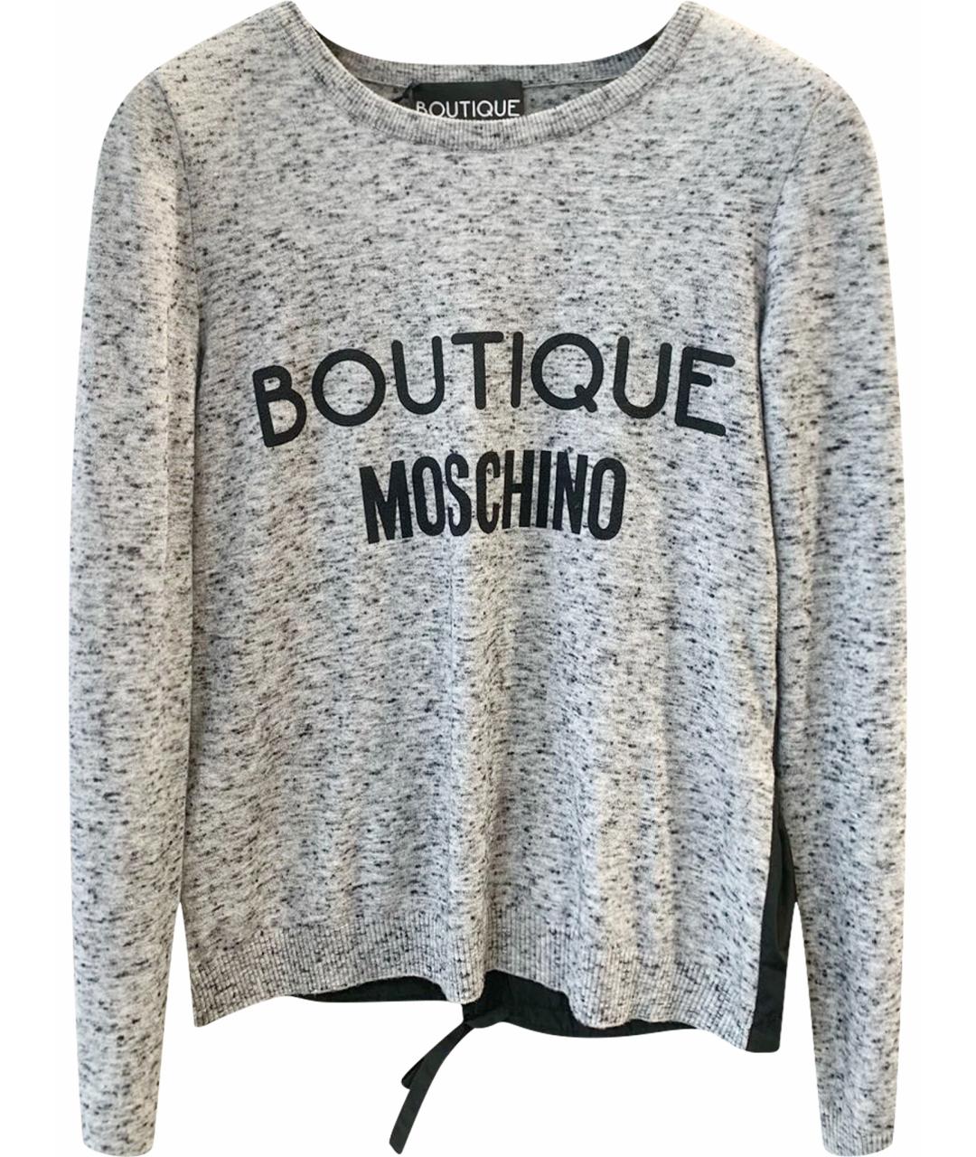 BOUTIQUE MOSCHINO Серый вискозный джемпер / свитер, фото 1