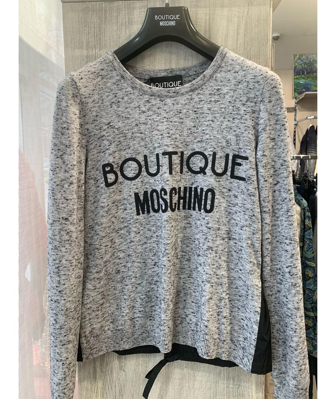BOUTIQUE MOSCHINO Серый вискозный джемпер / свитер, фото 4